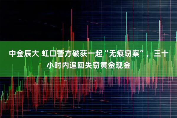 中金辰大 虹口警方破获一起“无痕窃案”，三十小时内追回失窃黄金现金