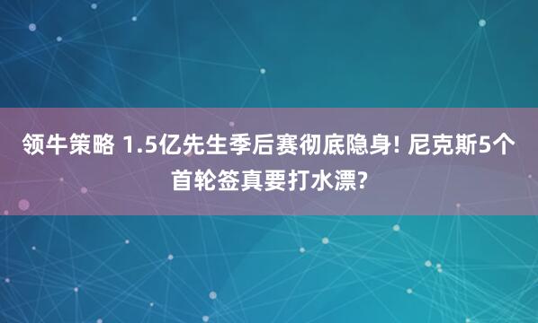 领牛策略 1.5亿先生季后赛彻底隐身! 尼克斯5个首轮签真要打水漂?